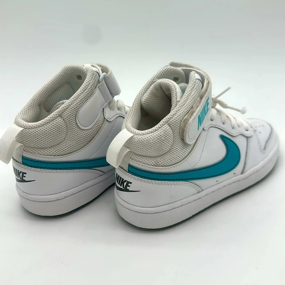 Nike Court Borough Mid 2 GS CD7782-117 Sneaker Kids 3.5 Y White Leather Shoes